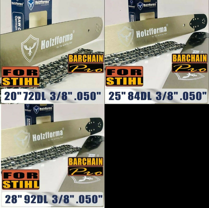 3 Holzfforma Guide Bar/Chain Combo 20 25 28 inch 3/8 x .050 066 MS660