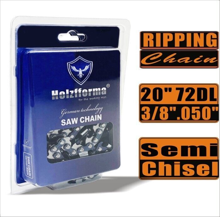 Holzfforma Ripping Chain Semi Chisel 3/8'' .050'' 20inch 72DL Chainsaw Wagner