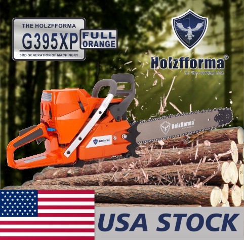 93.6cc Holzfforma® G395XP Gasoline Chain Saw Power Head Full Orange 56mm Bore Without Guide Bar and Chain Top Quality By Farmertec All parts are For Husqvarna 394 395 394XP 395XP Chainsaw