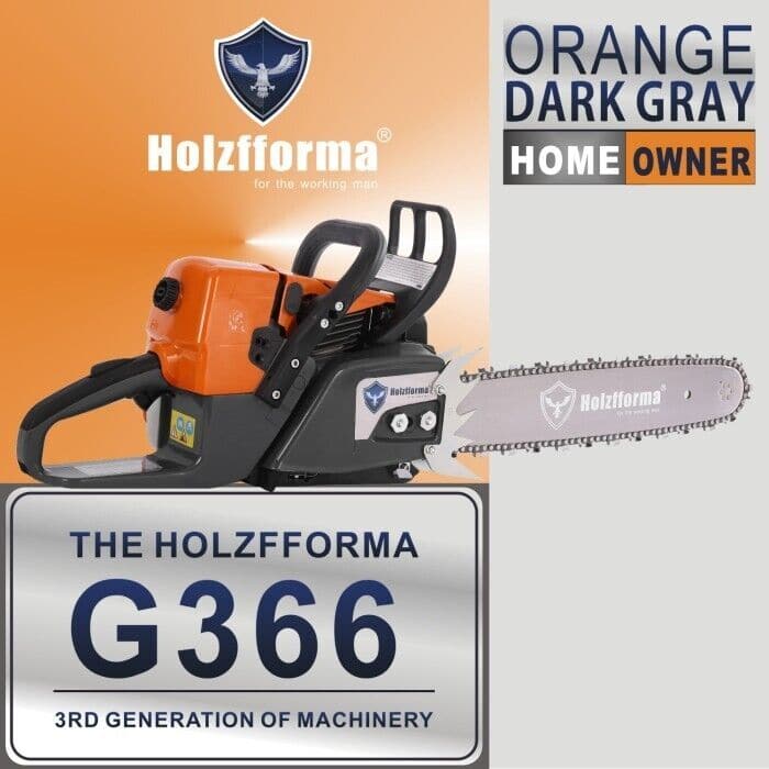 59cc Holzfforma® Orange Dark Gray G366 Gasoline Chain Saw NO Bar and Chain