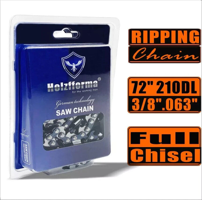 Holzfforma® 72 Inch 3/8” .063“ 210DL Full Chisel Skip Saw Chain