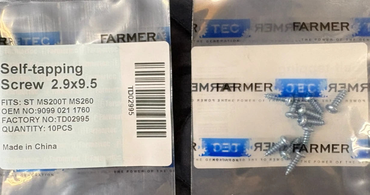 10 Pack Tapping Screw 2.9x9.5MM For Stihl 9099 021 1760
