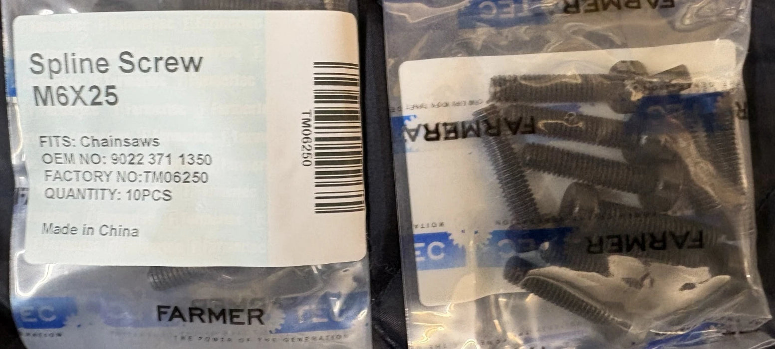 10 Pack Spine Screw M6x25 For Stihl Chainsaws 9022 371 1350 for Stihl