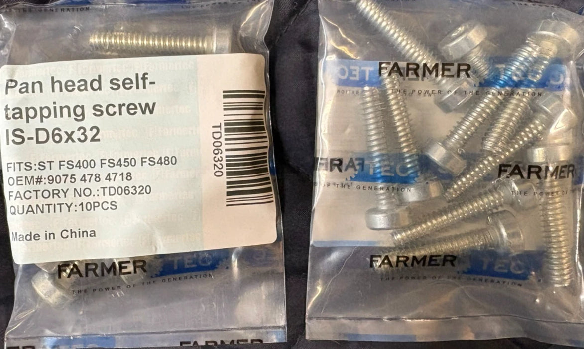 10 Pack Spline Screw D6x32MM For Stihl Chainsaws 9075 478 4718