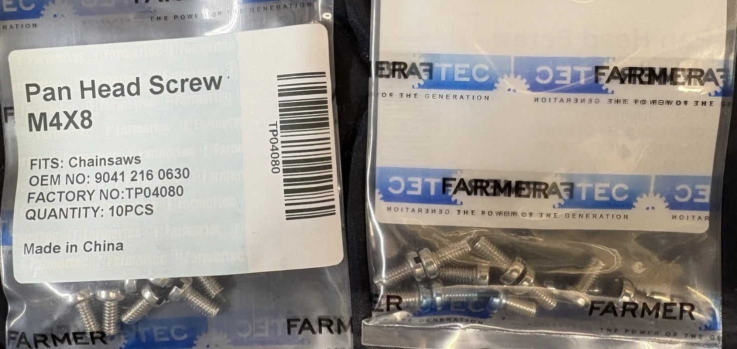 10 Pack Pan Head screws M4x8 For Stihl Chainsaws 9014 216 6030
