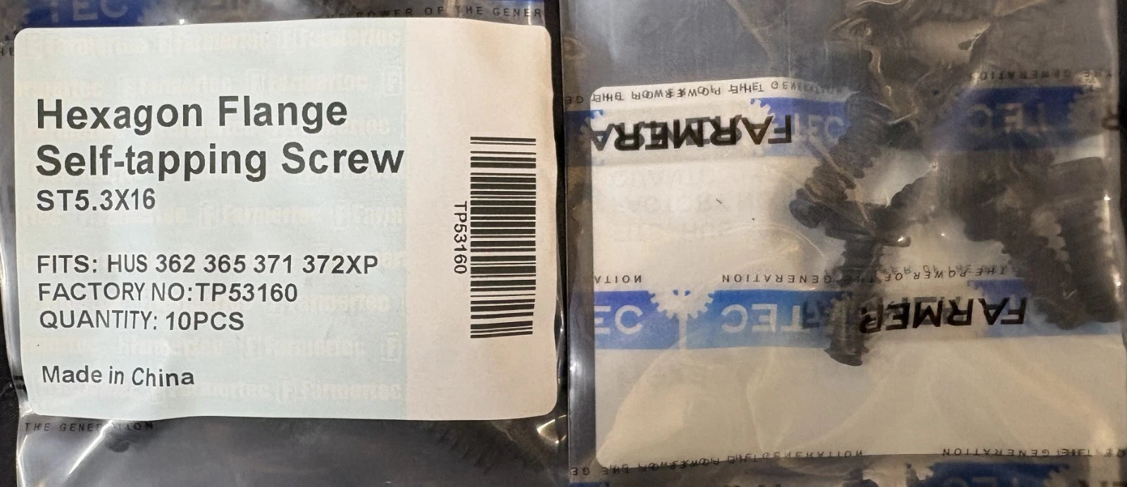 10 Pack Hexagon Flange Self Tapping Screw ST5.3x16 For Husqvarna362 365 371 372