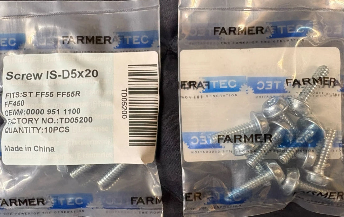 10 Pack Screw D5x20MM For Stihl Chainsaws 0000 951 1100