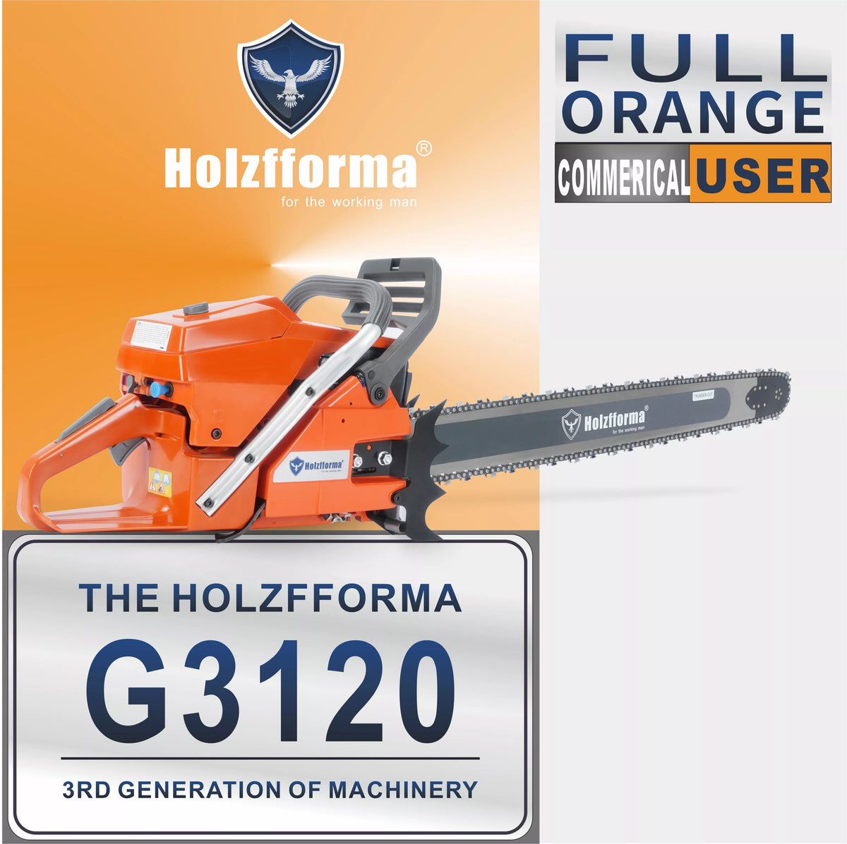 118.8cc Holzfforma G3120 Gasoline Chainsaw Power Head Without Saw