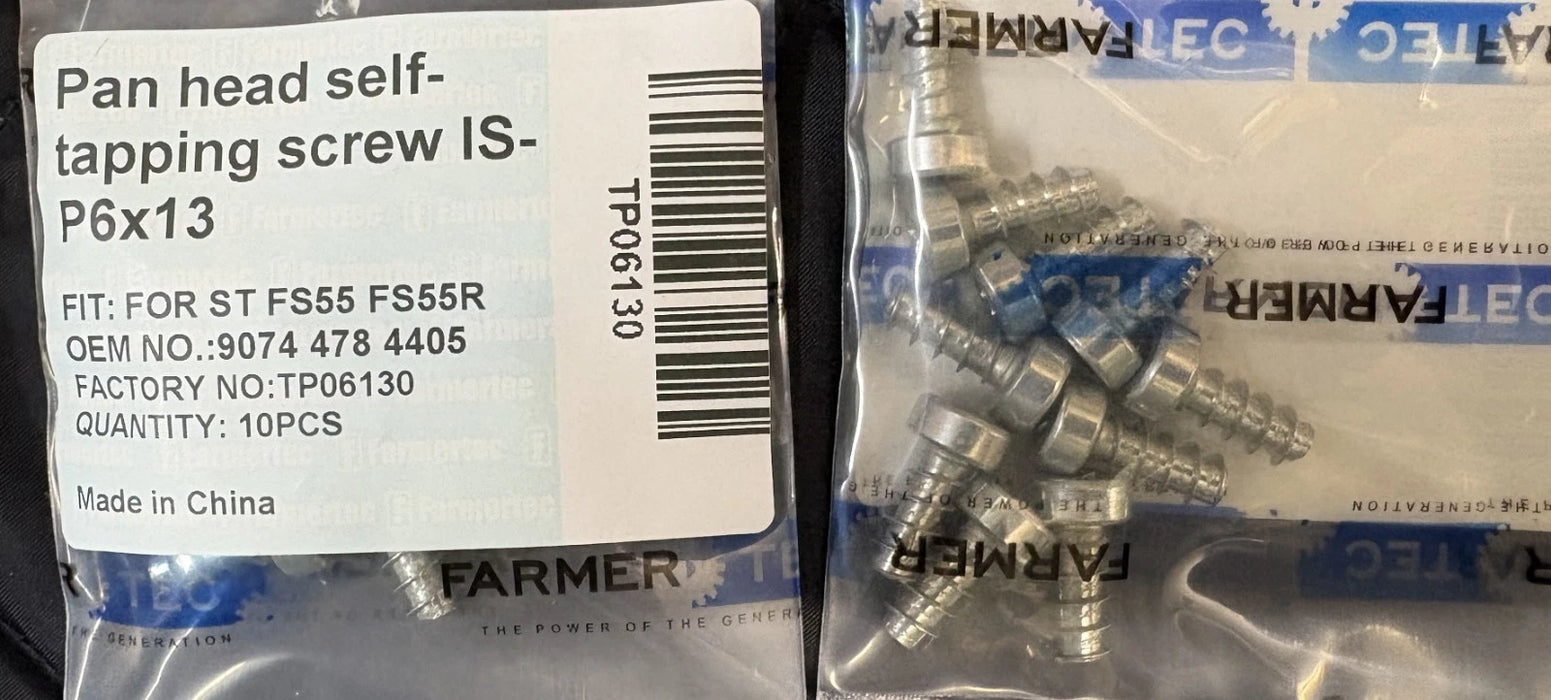 10 Pack Pan Head Self Tapping Screw M6x13 For Stihl Chainsaws 9074 478 4405