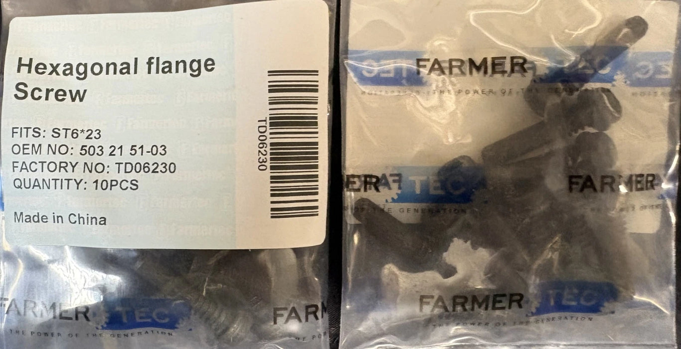 10 Pack Hexagonal Flange Screw ST6x23 For Husqvarna 503 21 51-03