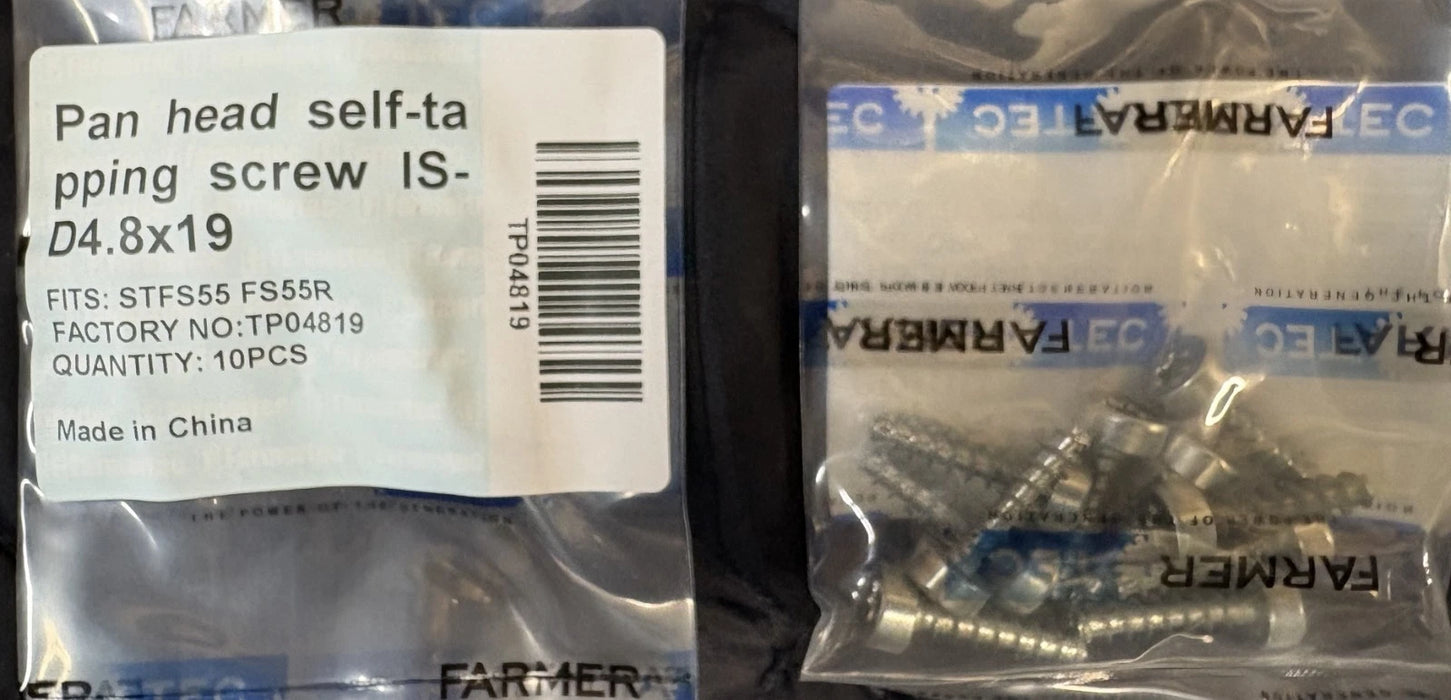 10 Pack Pan Head Self Tapping Screw D4.8x19 For Stihl Chainsaws