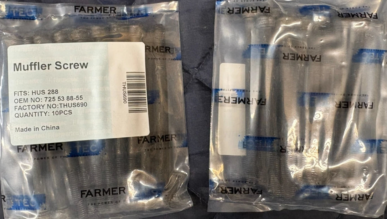 10 Pack Muffler Screw For Husqvarna 288 Chainsaw 725 53 88-55
