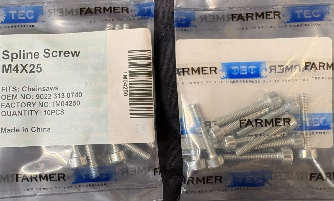 10 Pack Spline Screw M4x25 For Stihl Chainsaws 9022 313 0740