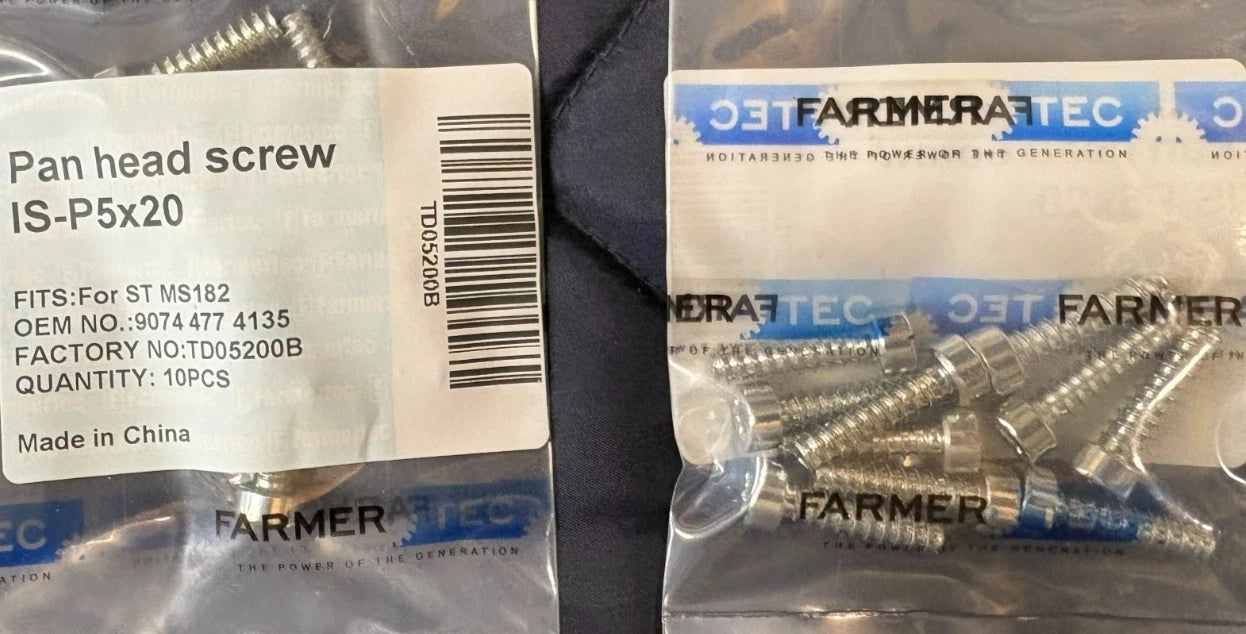 10 Pack Pan Head Screw P5x20 For Stihl 9074 477 4135