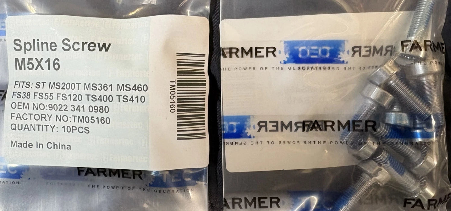 10 Pack Spine Screw M5x16 For Stihl Chainsaws 9022 341 0980 for Stihl