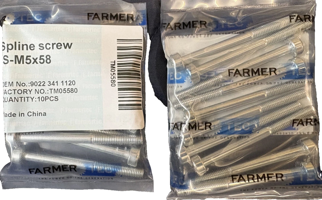 10 Pack Spine Screw M5x58 For Stihl Chainsaws 9022 341 1120