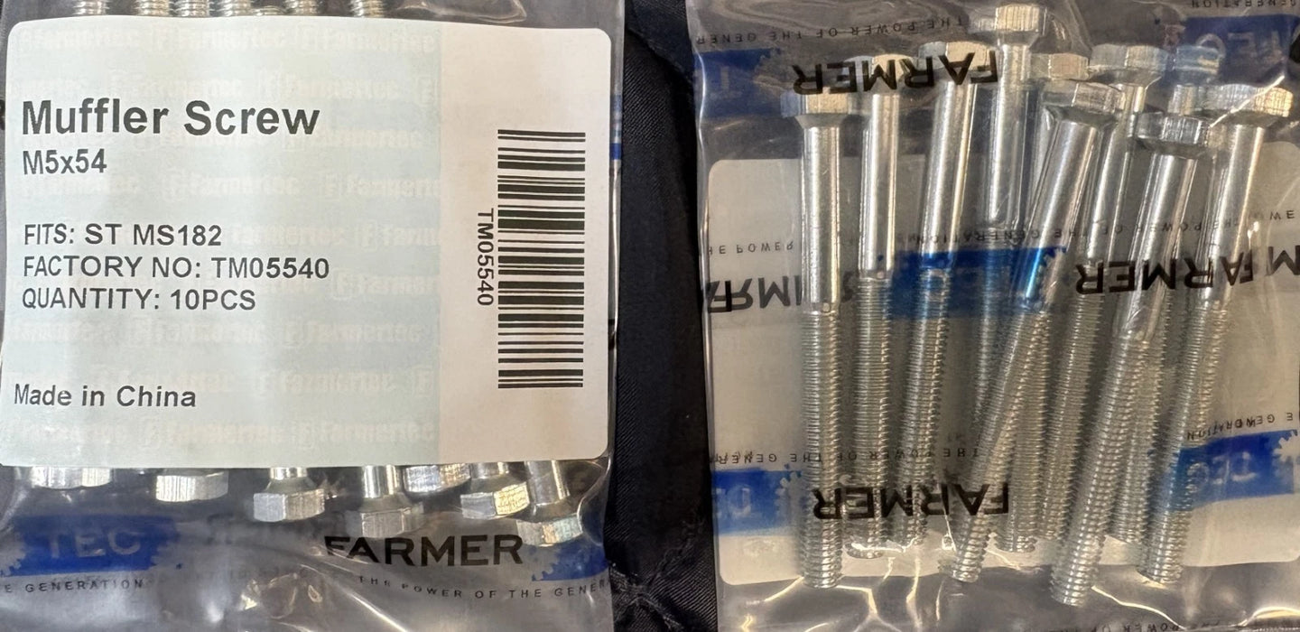 10 Pack Muffler Screw M5x54 For Stihl Chainsaws