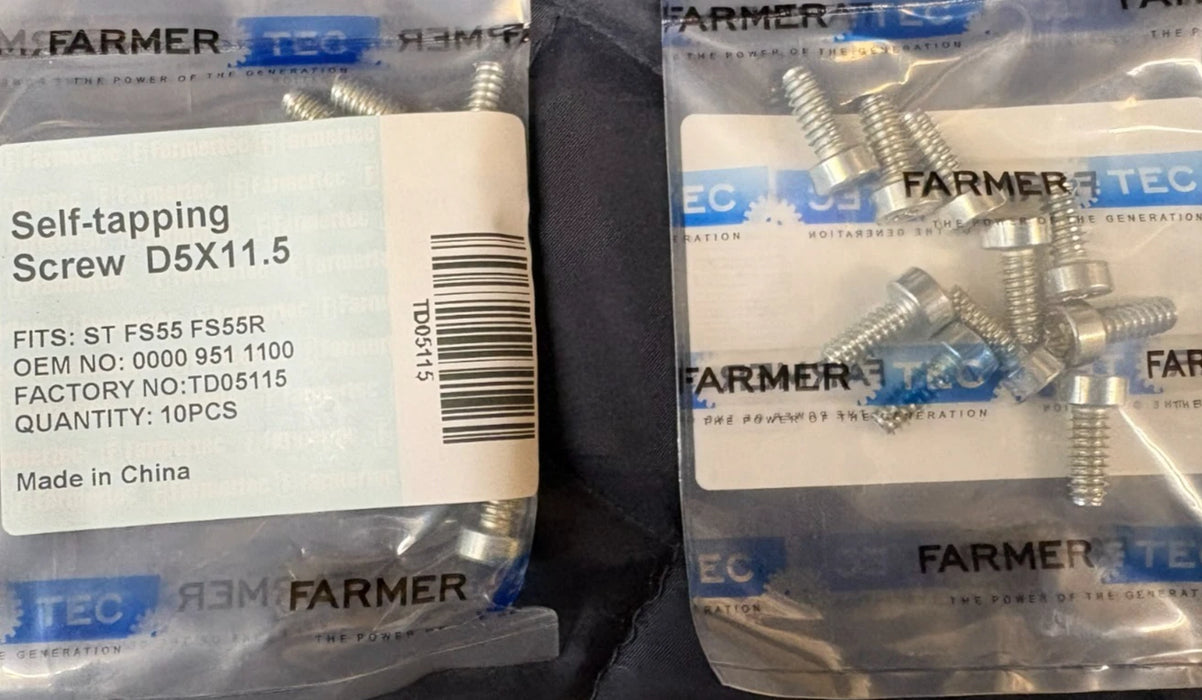 10 Pack Screw D5x11.5MM For Stihl 0000 951 1100
