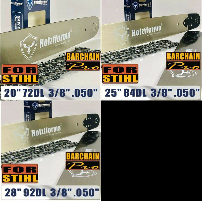 3 Holzfforma Guide Bar/Chain Combo 20 25 28 inch 3/8 x .050 Stihl 066 MS660