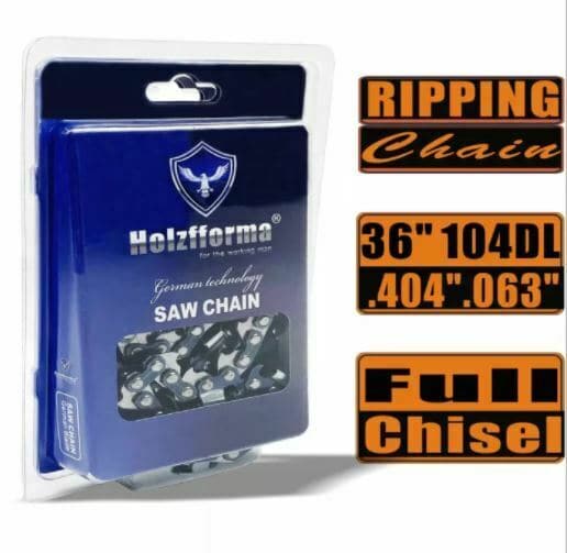 Holzfforma Ripping Chain Full Chisel .404'' .063'' 36inch 104DL Chainsaw Wagner