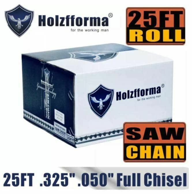 Holzfforma® 25FT Roll Full Chisel Saw Chain .325'' Pitch .050'' Gauge Wagners