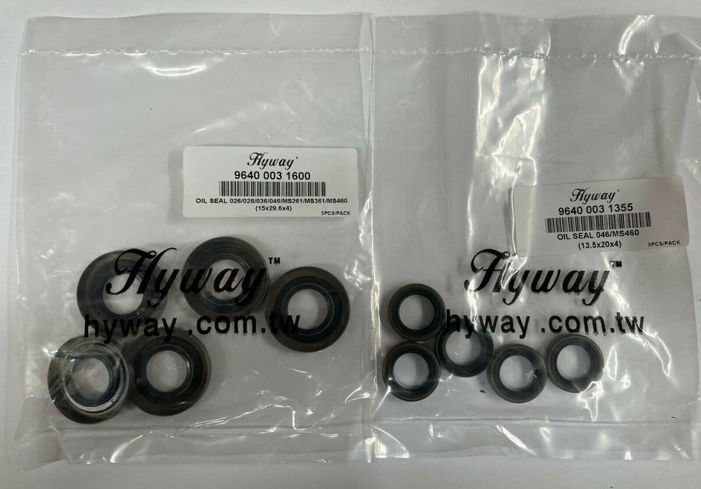 Hyway MS380 038 MS381 Oil Seals 5 Sets 9640 003 1880, 9640 003 1340 Wagners