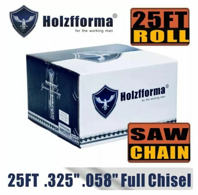 Holzfforma® 25FT Roll Full Chisel Saw Chain .325'' Pitch .058'' Gauge Wagners
