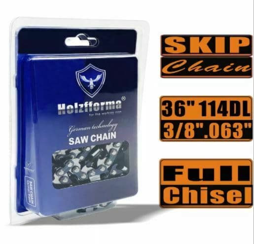 Holzfforma® Skip Chain Full Chisel 3/8'' .063'' 36inch 114DL Chainsaw Wagners