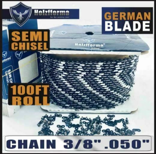 Holzfforma® 100FT Roll 3/8” .050'' Semi Chisel Saw Chain 40 Sets Connecting Link