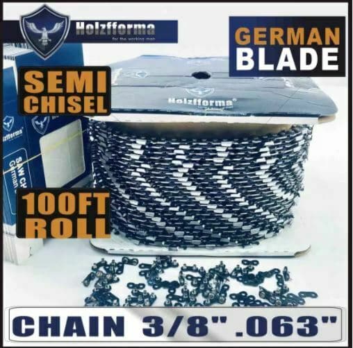 Holzfforma® 100FT Roll 3/8” .063'' Semi Chisel Saw Chain