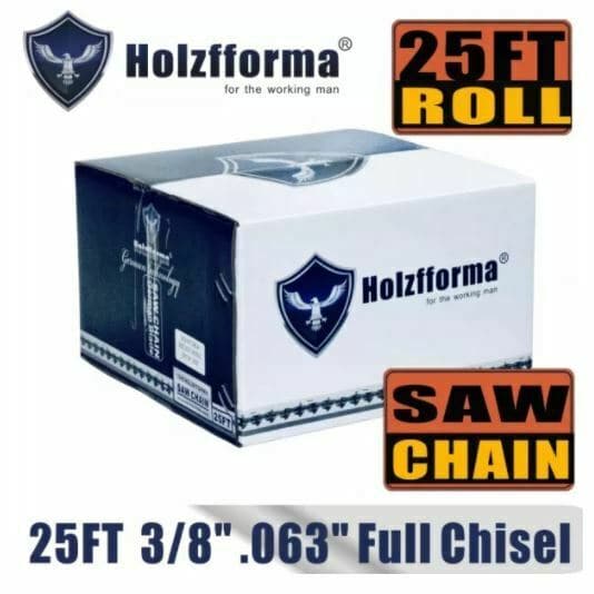 Holzfforma® 25FT Roll Full Chisel Saw Chain .3/8'' Pitch .063''