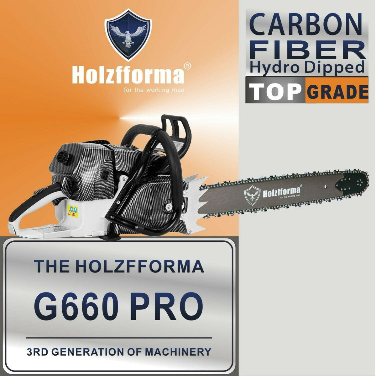 Holzfforma Carbon Fiber Color G660 PRO MS660 066 Chainsaw No Bar