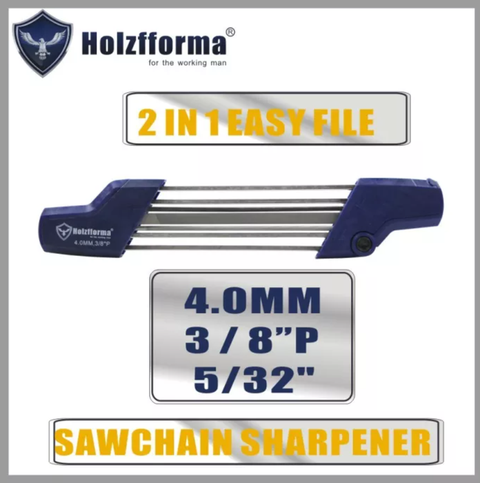 2 IN 1 Easy File 1/4 3/8 P 5/32 4.0mm Chainsaw Chain Sharpener Wagners