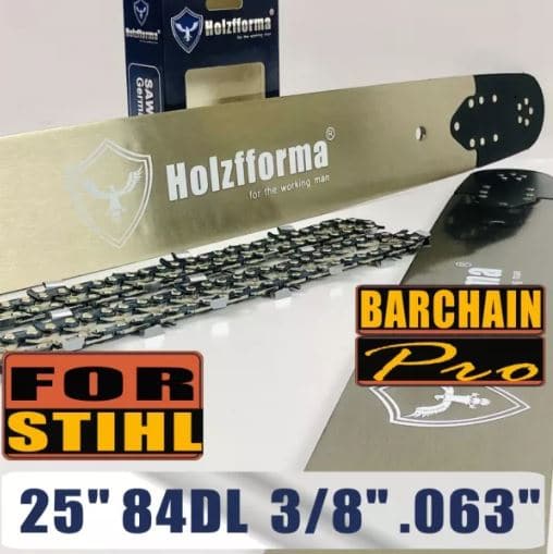 Holzfforma 3/8" .063" 24/25inch 84 DL Bar and Chain  Free Shipping