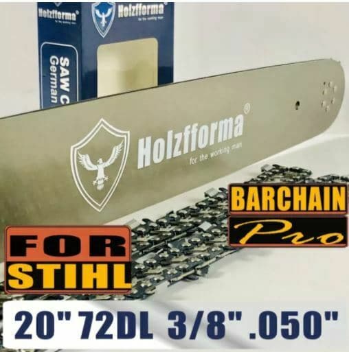Holzfforma® 20inch 3/8 .050 72DL Bar & Full Chisel Saw Chain Combo For Stihl Cha