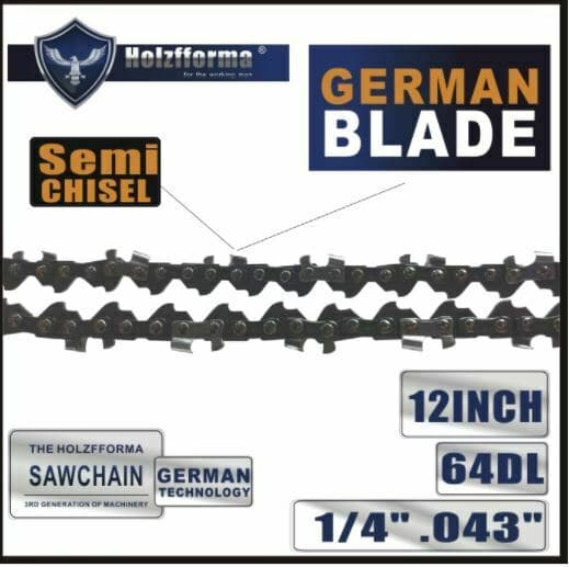 Holzfforma® 1/4'' .043'' 12inch 64DL Semi Chisel Chainsaw Saw Chain Replaces Sti