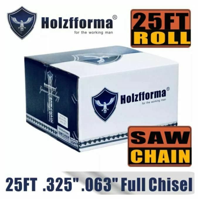 Holzfforma® 25FT Roll Full Chisel Saw Chain .325'' Pitch .063'' Gauge Wagners